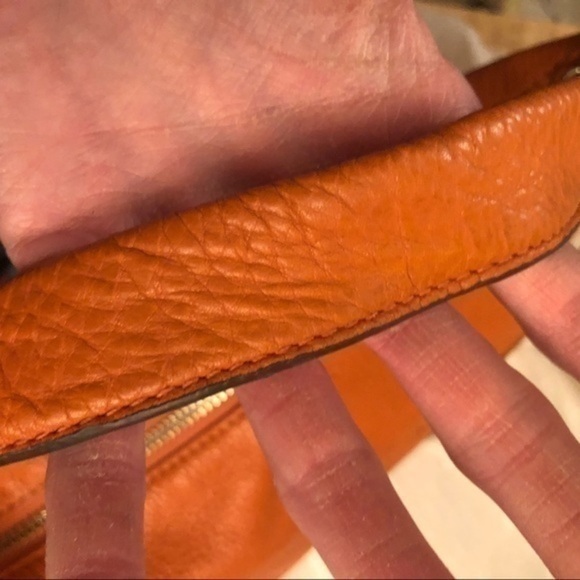 B makowsky orange leather two way bag - Picture 14 of 14